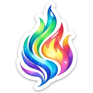 Shiny Epic Sparkly Aurora Flame sticker