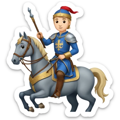in medieval period  a man Riding Horse sticker