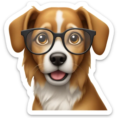 Dog with glasses  sticker