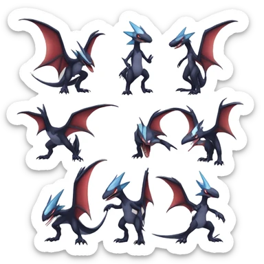 Edgy Cool Nargacuga-Noivern-Latias-Garchomp-Pokémon Full Body sticker