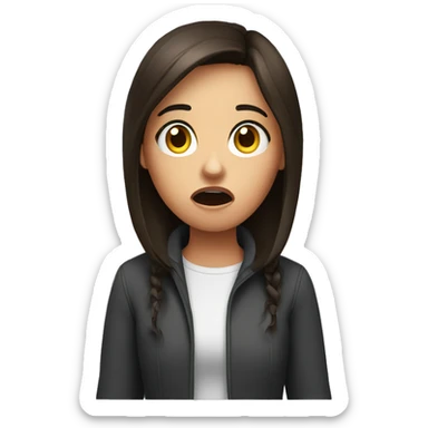 Shocked brunette girl sticker