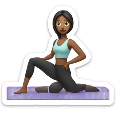 A girl in a mat Pilates  sticker
