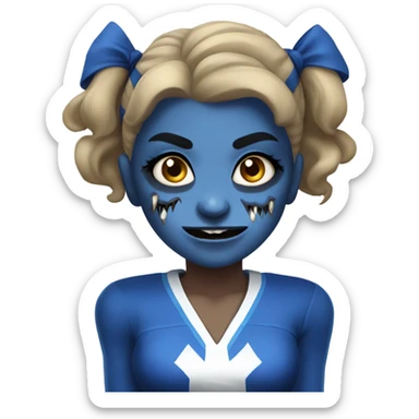 Scary cheerleaders in blue sticker