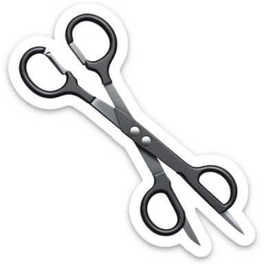 simple black scissors sticker