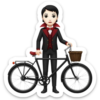 vampire stand back of the bicycle. sticker