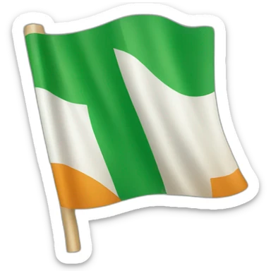 irish flag waving hello sticker