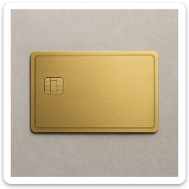 realistic style American Express Gold credit card, gold color, no text sticker