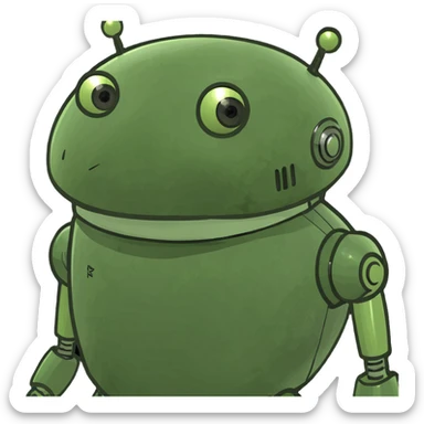 oil and robot sticker