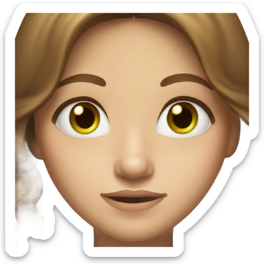 Pretty girl with long brown hair green eyes  sticker