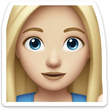 white girl with blue eyes and blonde straight hair  sticker