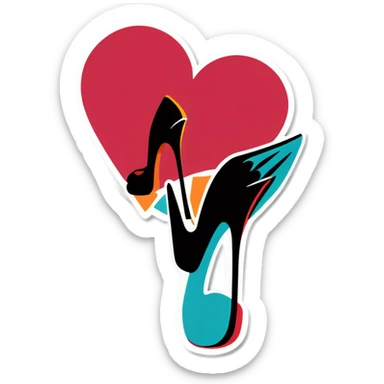 Heart with high heels  sticker