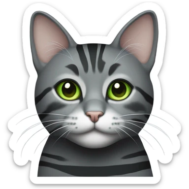 Black and gray cat sticker