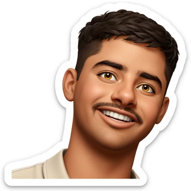 portrait of a young man sticker