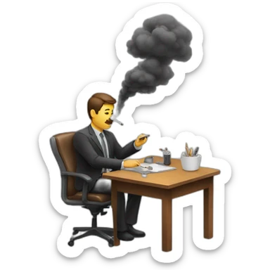 smoking workspace sticker