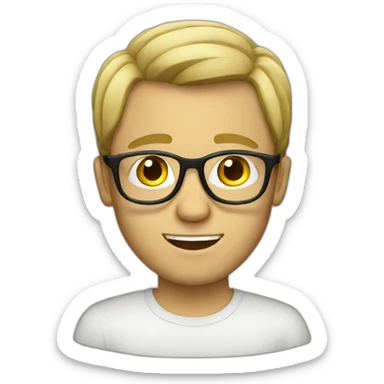 dark blond european men with glasses sticker