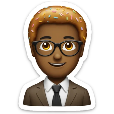 A nerdy donut with glasses sticker