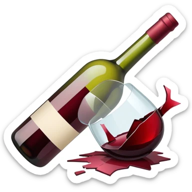 broken wine bottle sticker