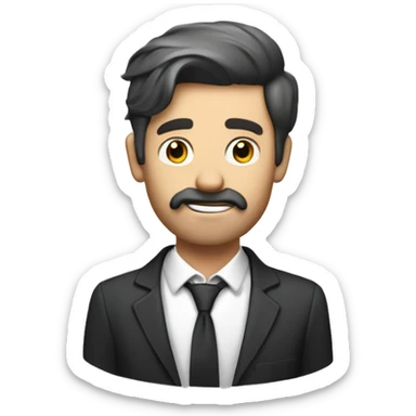 un emoji masculin avec barbichette avec des billets qui tombe sticker