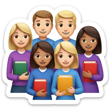 a bunch of people on the cover of a book sticker