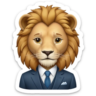 Lion with mens fashion sticker