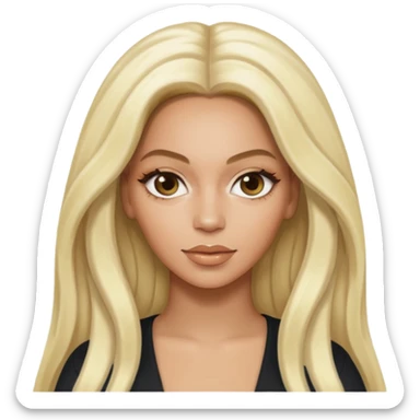 Beyonce from Destiny's Child with long platinum blonde hair sticker