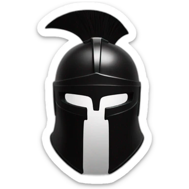 black spartan helmet front view sticker