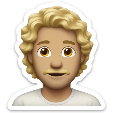 man with wavy dirty blonde hair  sticker