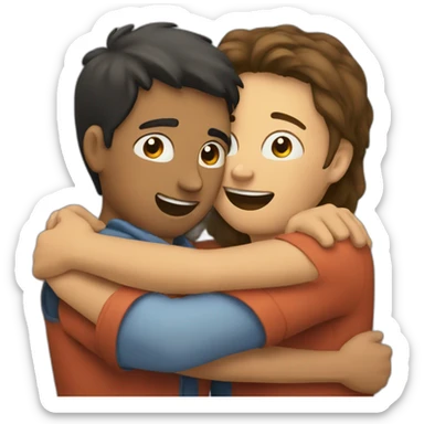 Hug between two friends sticker