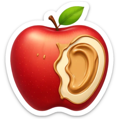 apple with peanutbutter sticker