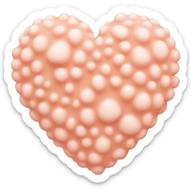 very pale coral colored heart shape sticker
