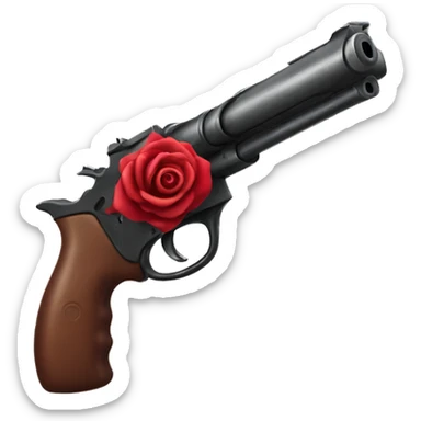 Red rose gun sticker
