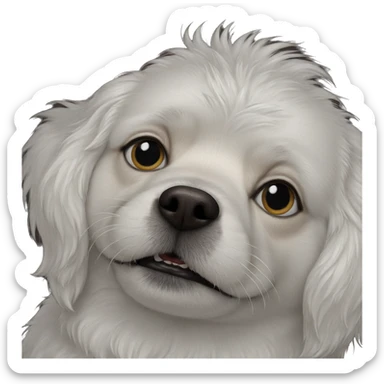 portrait of a white dog sticker