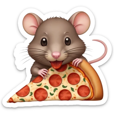 Rat eating a pizza sticker