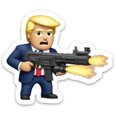 trump with minigun sticker