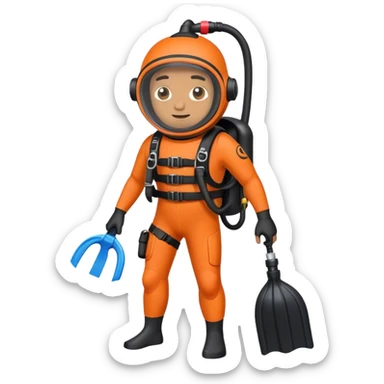 Golfer wearing scuba gear  sticker