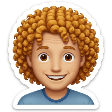 curly dyed haired man sticker