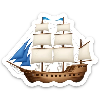 un barco navegando sticker