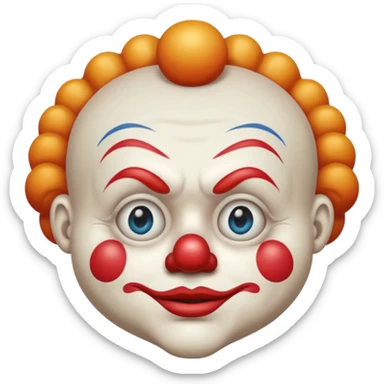 clowns with sad face and shrinking eyes and closed mouth sticker