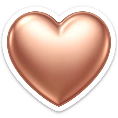 Glowing rose gold heart with soft light effect sticker