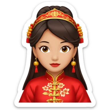flirty face with chinese costume sticker