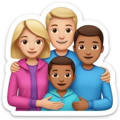 Family with 1 child sticker
