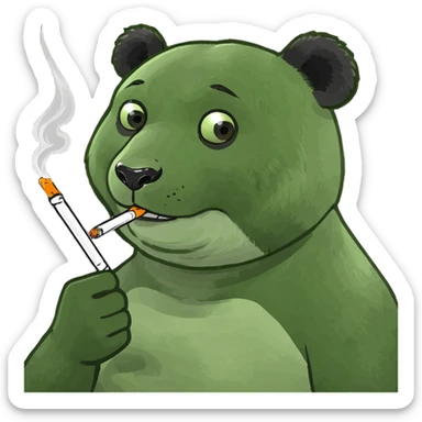Panda with joint smoke  sticker