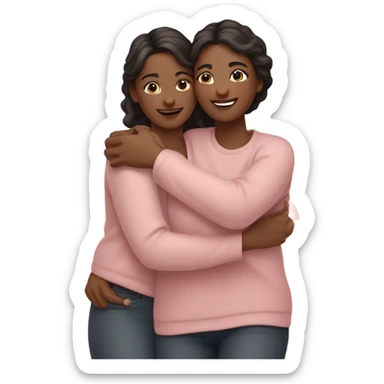 lesbian cuddles pink sticker
