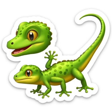 Farting gecko emoji sticker