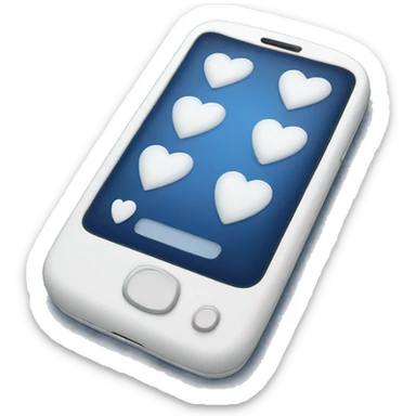 Cute navy blue cellphone with white heart buttons sticker