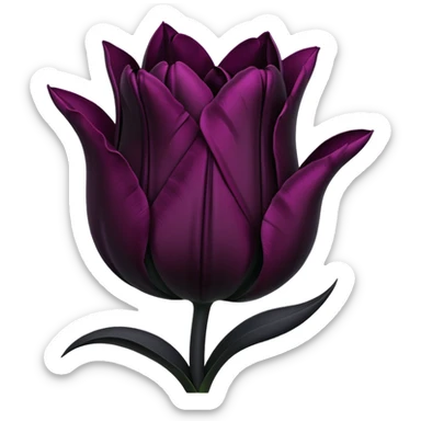 goth tulip with black petals, dark aesthetic sticker