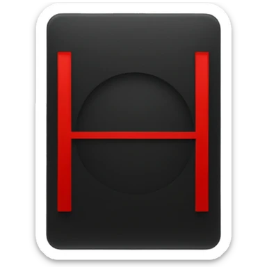 Black rectangle on top of a red rectangle with a yellow circle in the middle  sticker