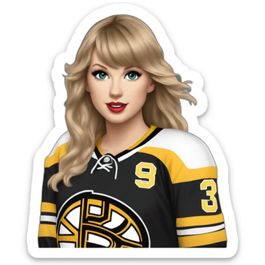 taylor-swift-in-a-bruins-jersey sticker