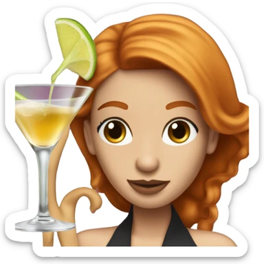 Pornstar martini but the person drinking has ginger hair and white skin  sticker