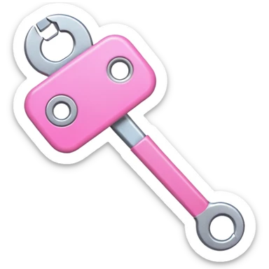 pink girly cellphone with a cute wrench sticker